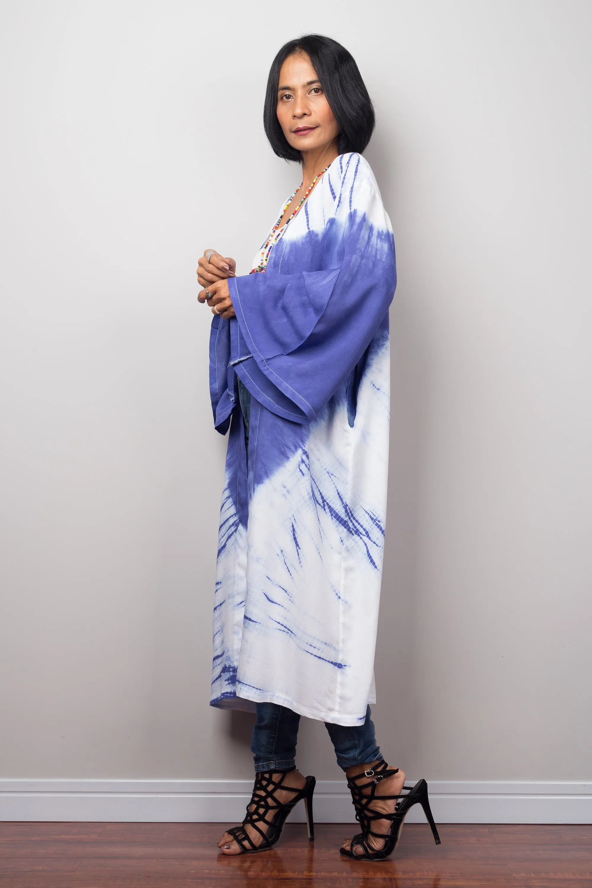 Shibori tie dye robe