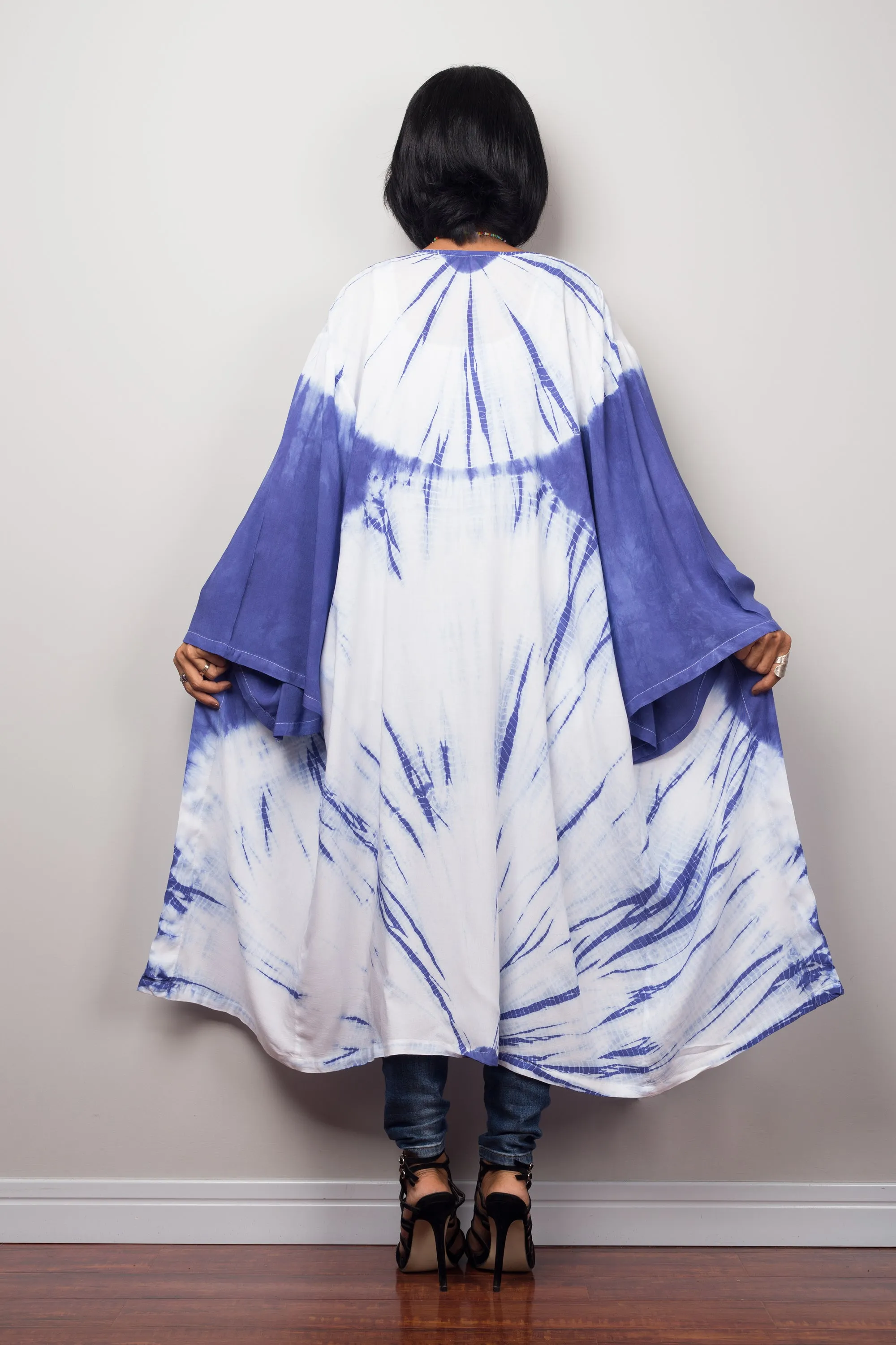 Shibori tie dye robe