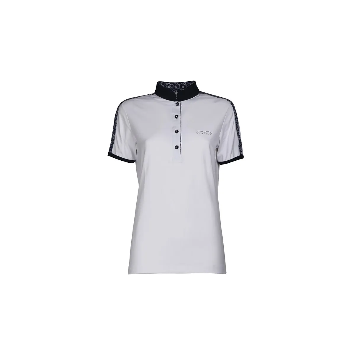 SHORT SLEEVED COMPETITION POLO WITH FLOWER PRINT INSERTS ANIMO Women White blue