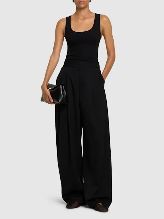 St. Agni   Adjustable pleated wool pants 