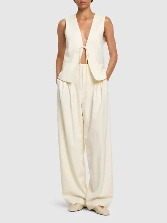 St. Agni   Adjustable pleated wool pants 