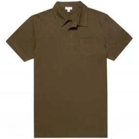 Sunspel Riviera Polo Shirt Military Green