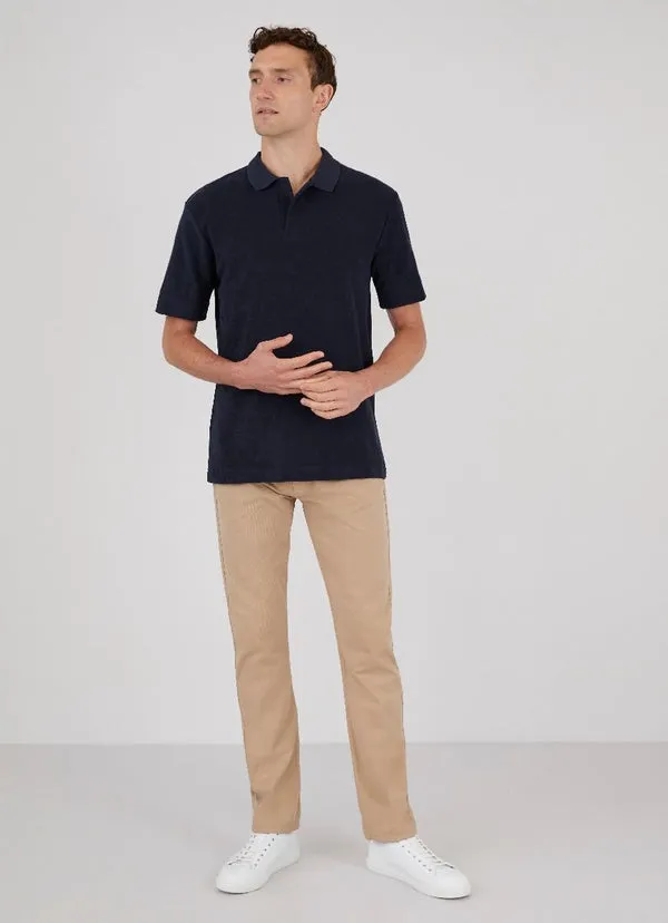 Sunspel Terry Polo Shirt - Navy