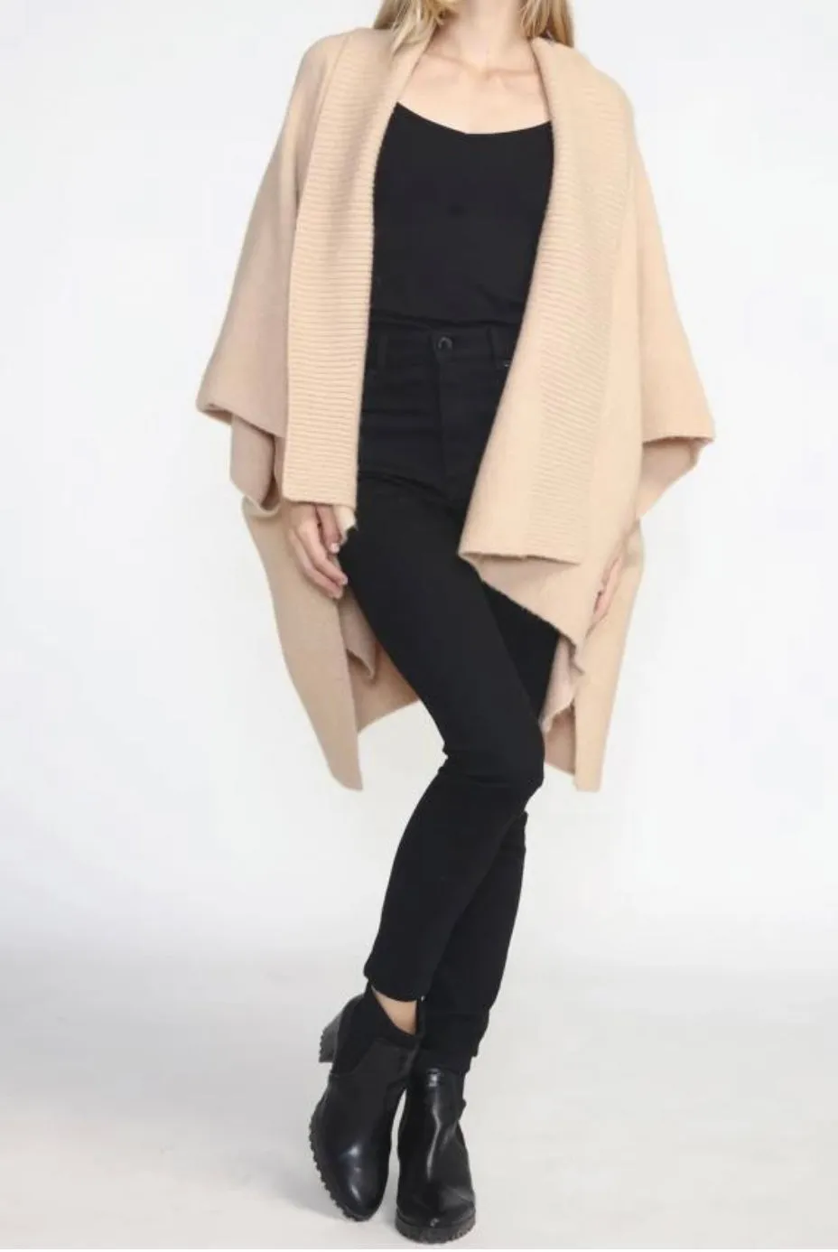 Sweater Knit Wrap cardigan with pockets *available in sage, black, oat