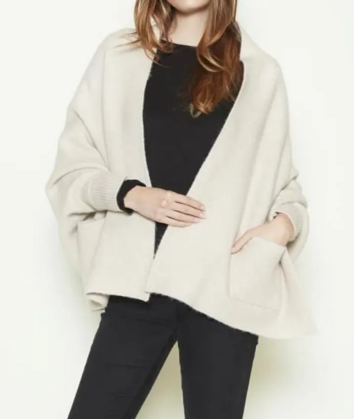 Sweater Knit Wrap cardigan with pockets *available in sage, black, oat