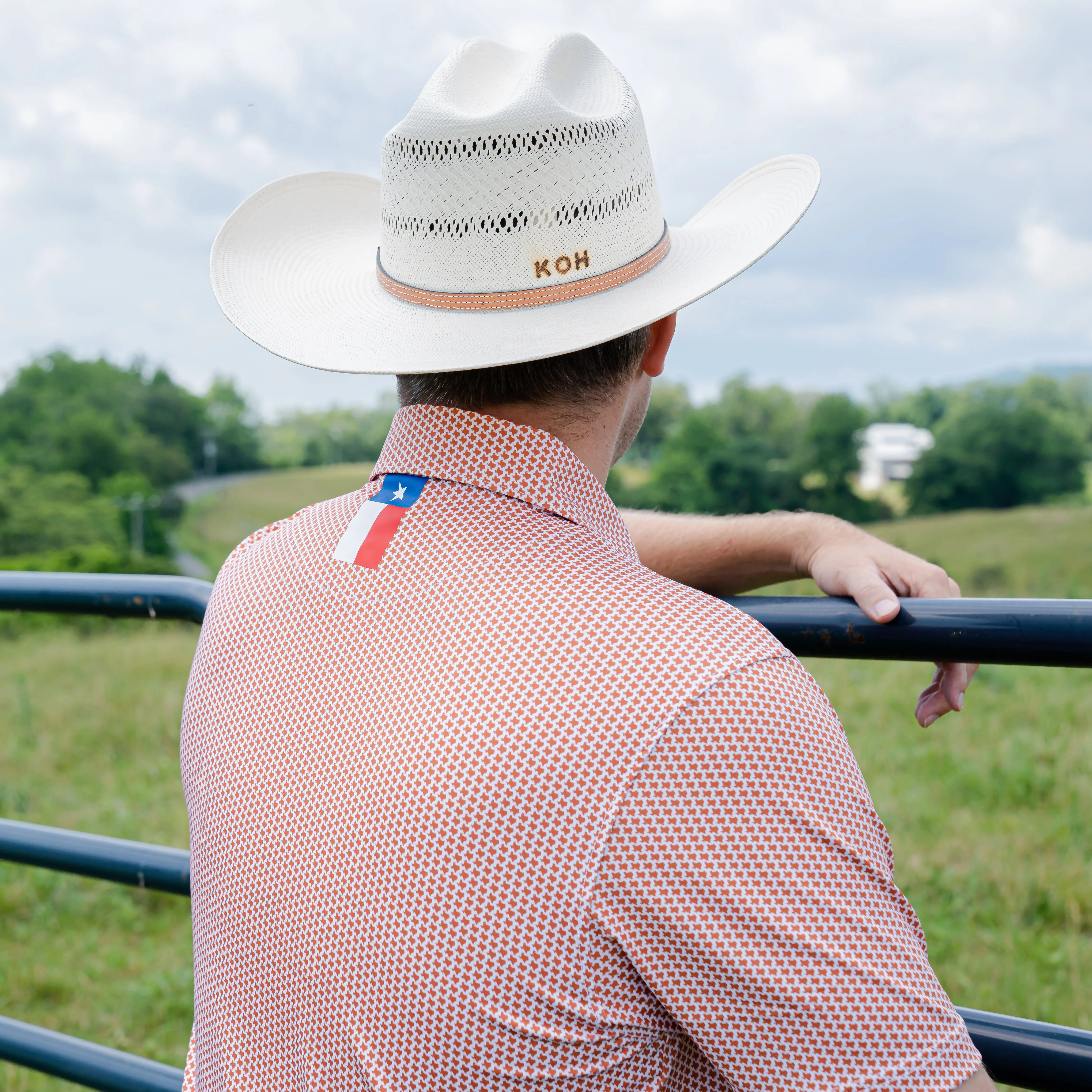 The Don't Mess | Performance Polo | The Don't Mess - Burnt Orange/White