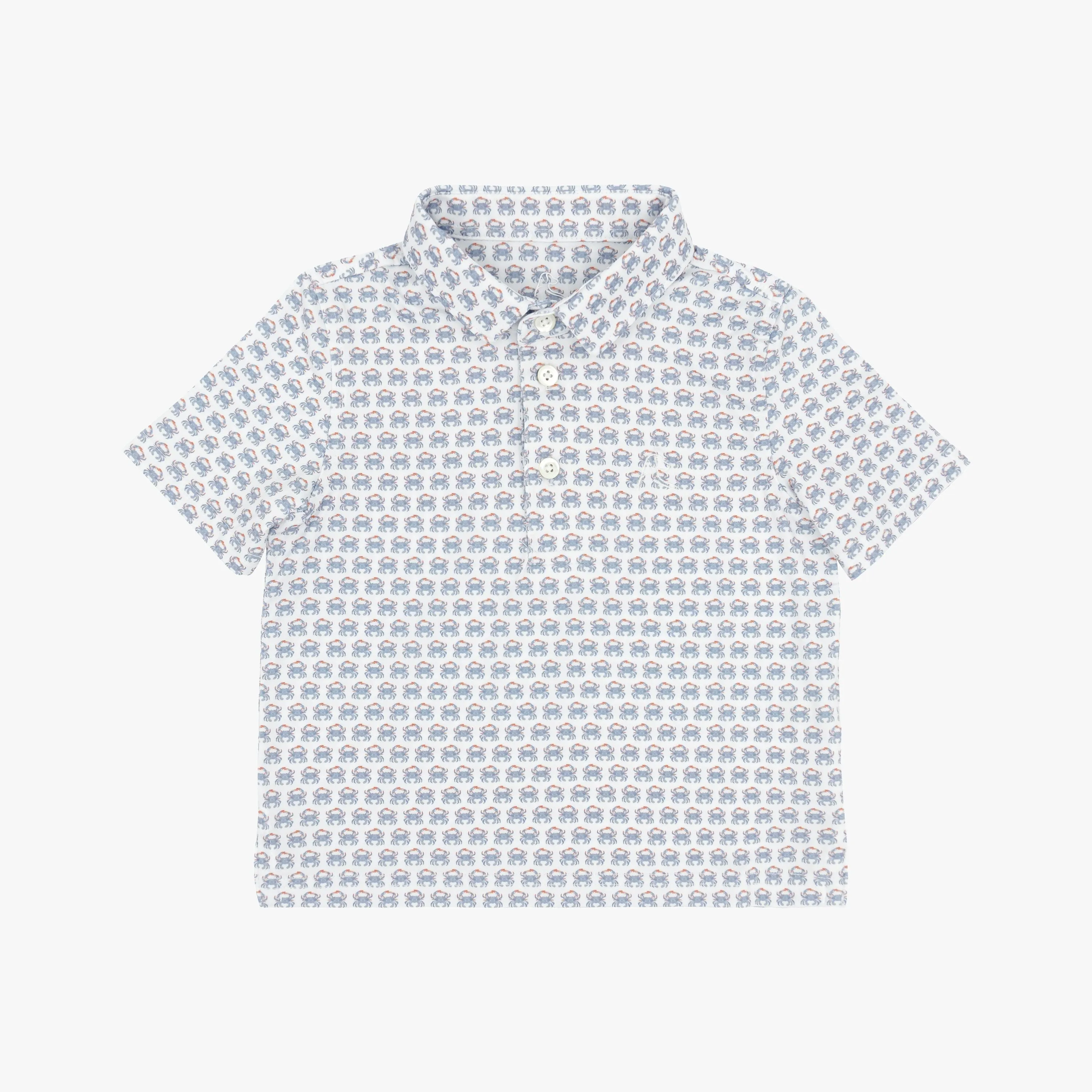 The Lil' Blue Crab | Performance Polo | The Blue Crab - White