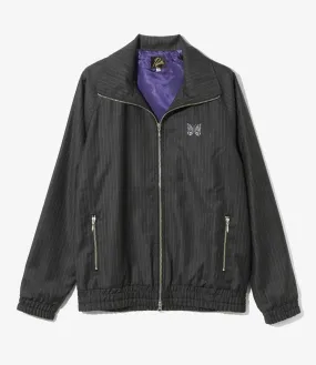 Track Jacket - Grey - Stripe Wool Viyella