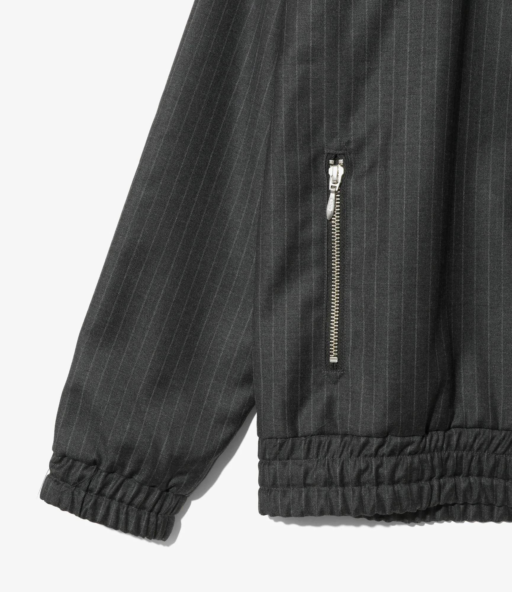 Track Jacket - Grey - Stripe Wool Viyella