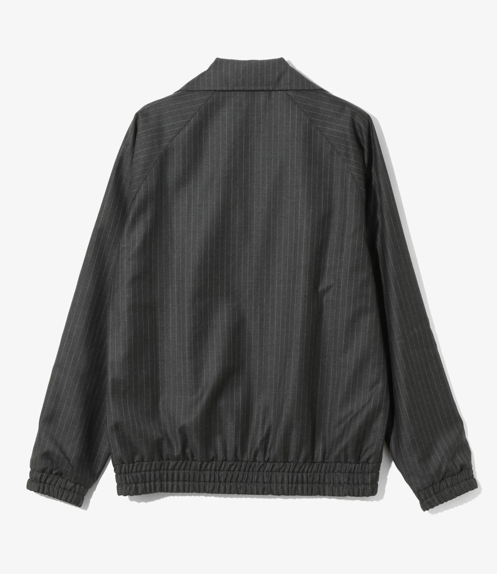 Track Jacket - Grey - Stripe Wool Viyella