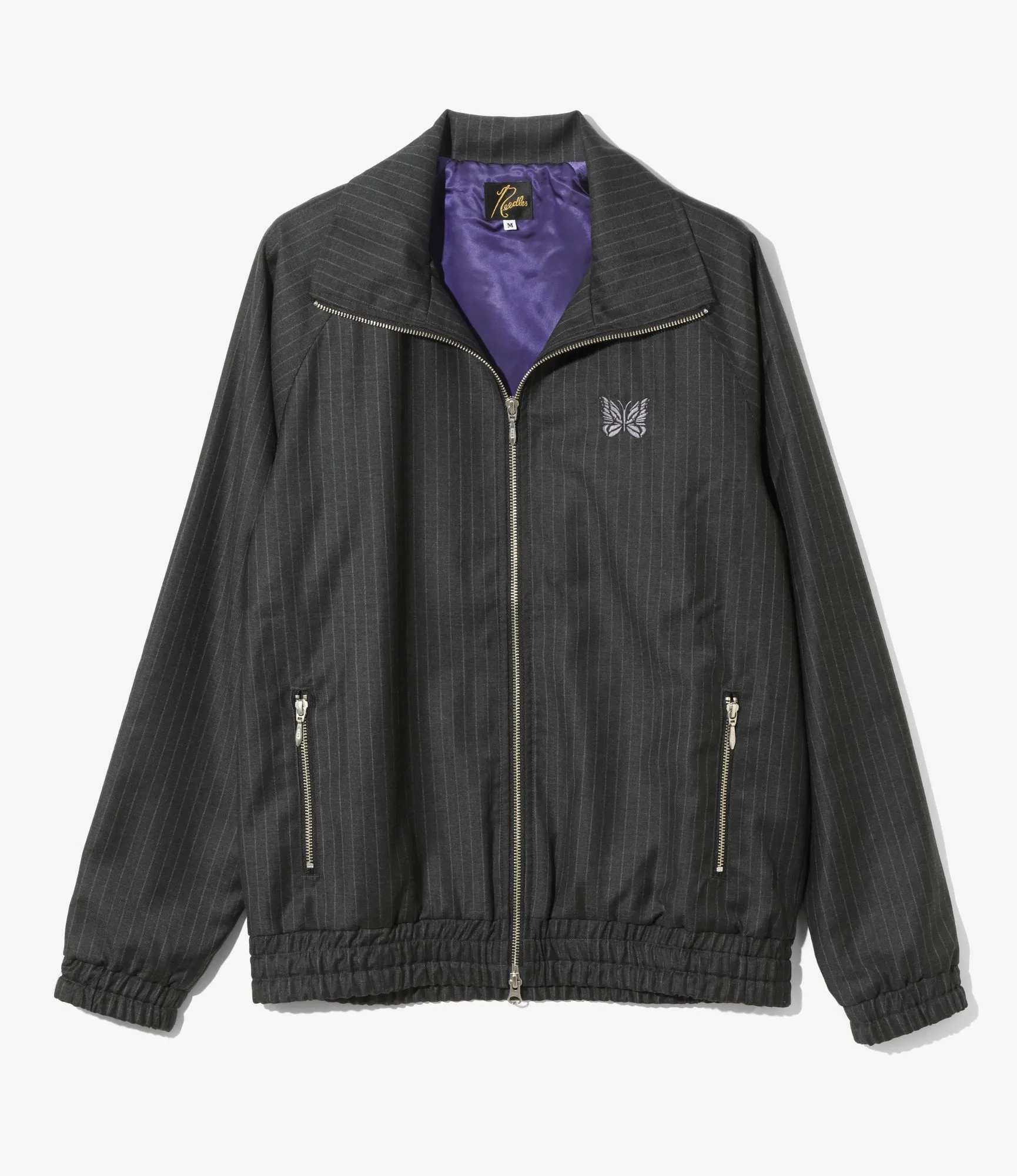 Track Jacket - Grey - Stripe Wool Viyella