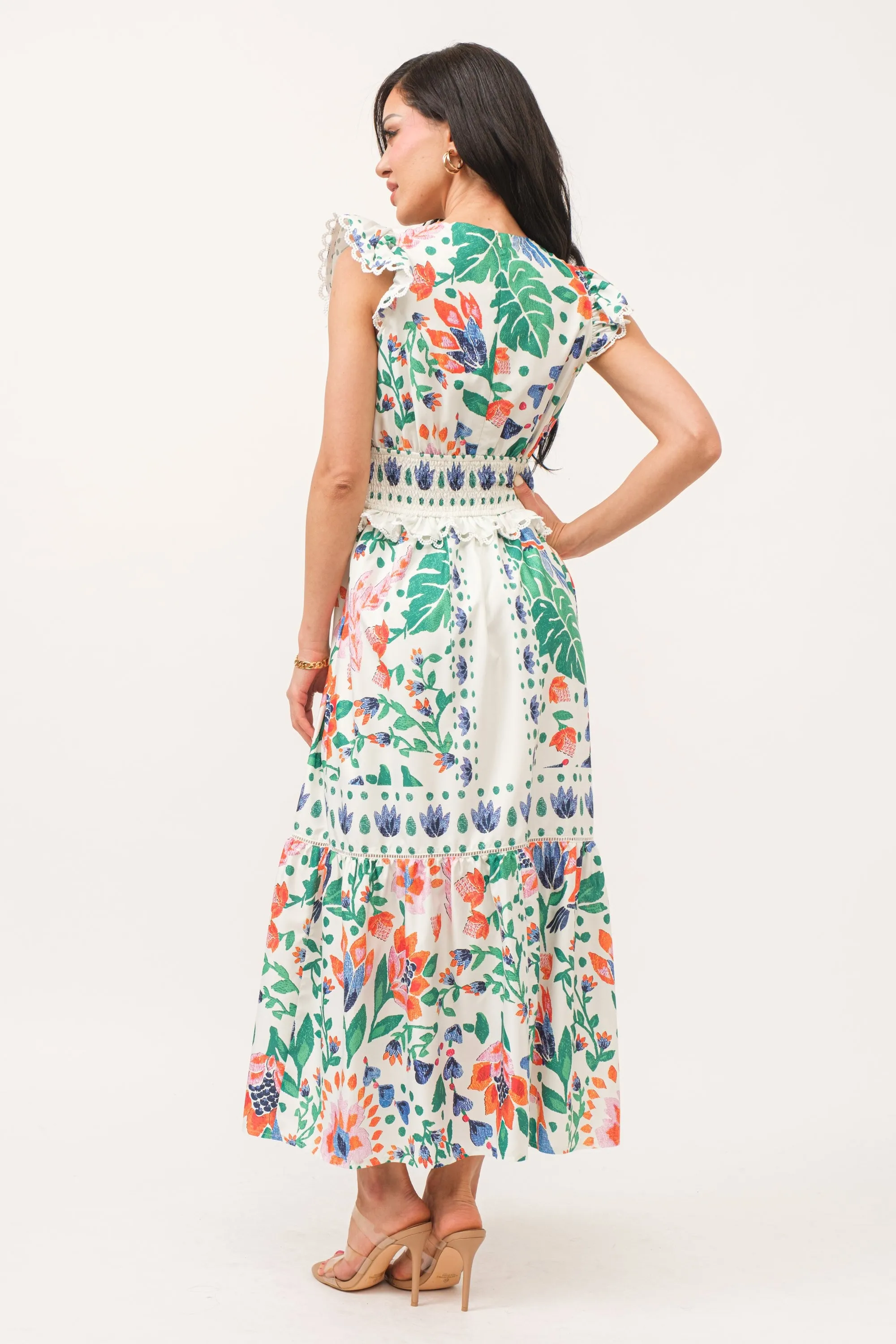 Tropical Print Maxi Dress