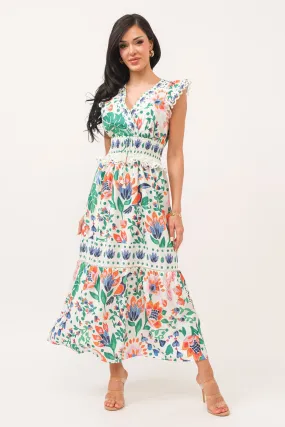 Tropical Print Maxi Dress