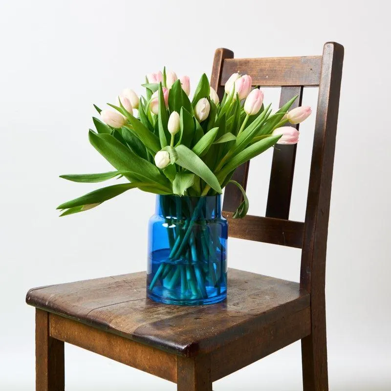 Tulips in Blue Vase