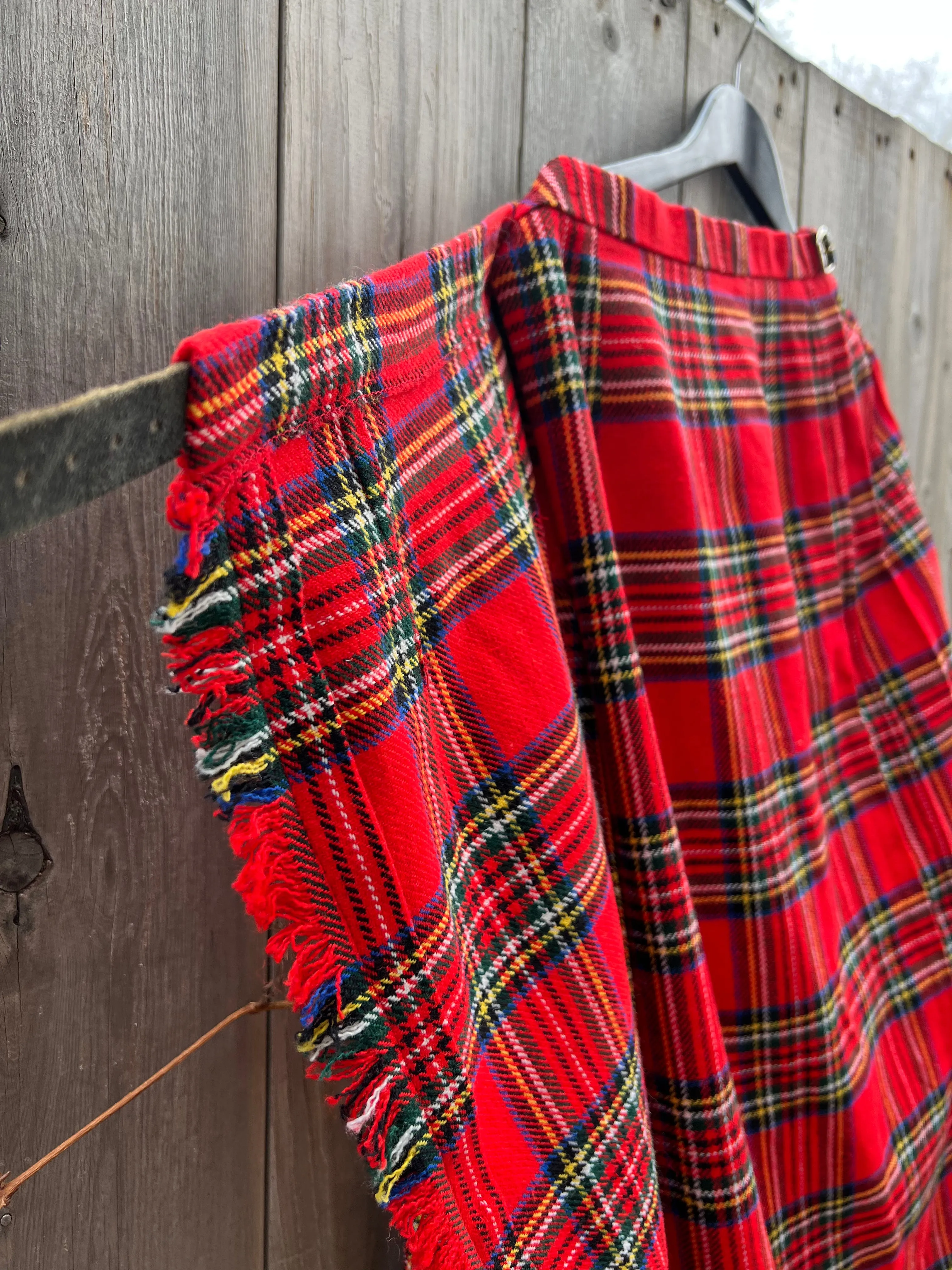 Vintage 80's Scottish Wool Plaid (Tartan) Kilt Skirt