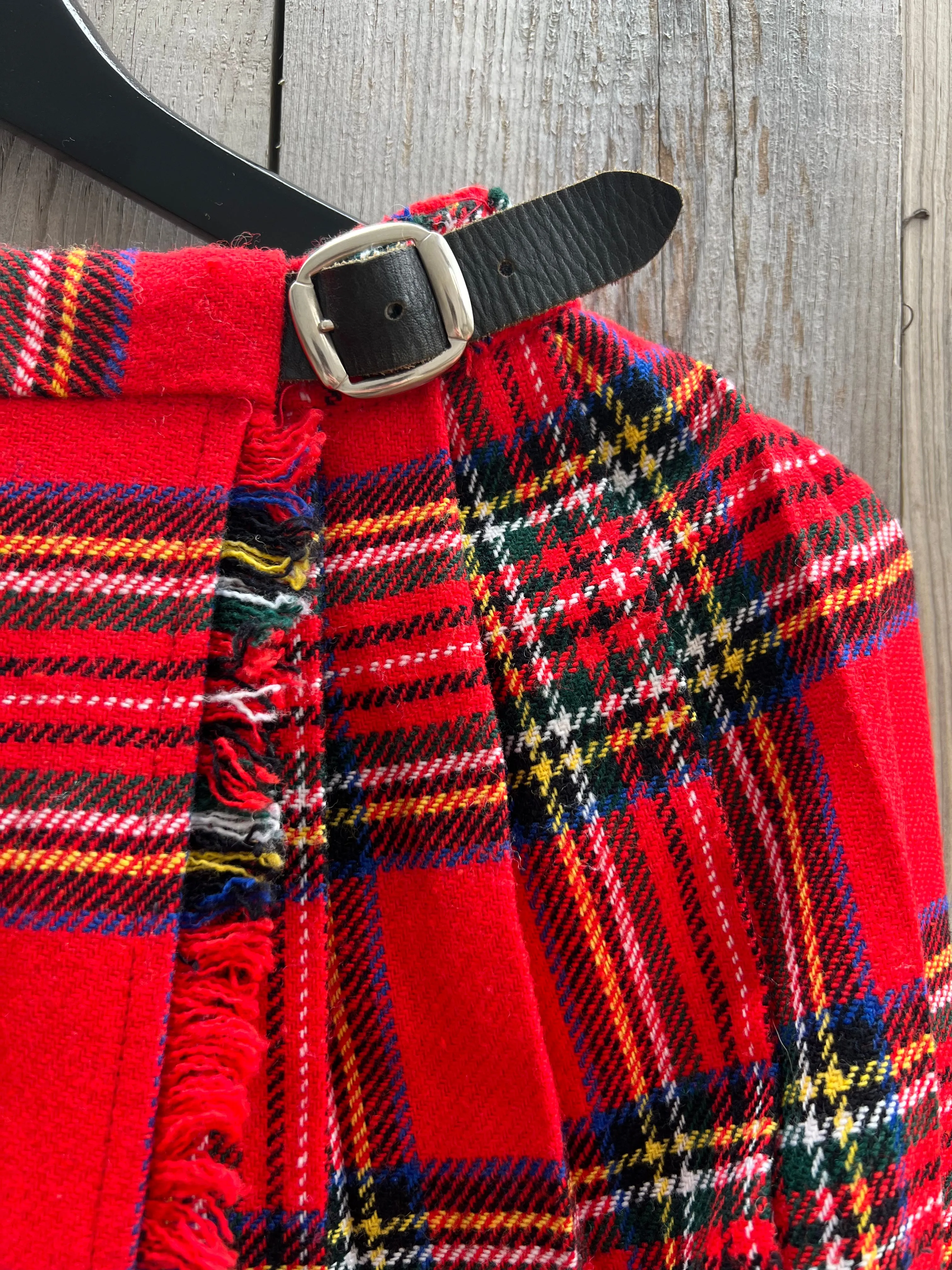Vintage 80's Scottish Wool Plaid (Tartan) Kilt Skirt