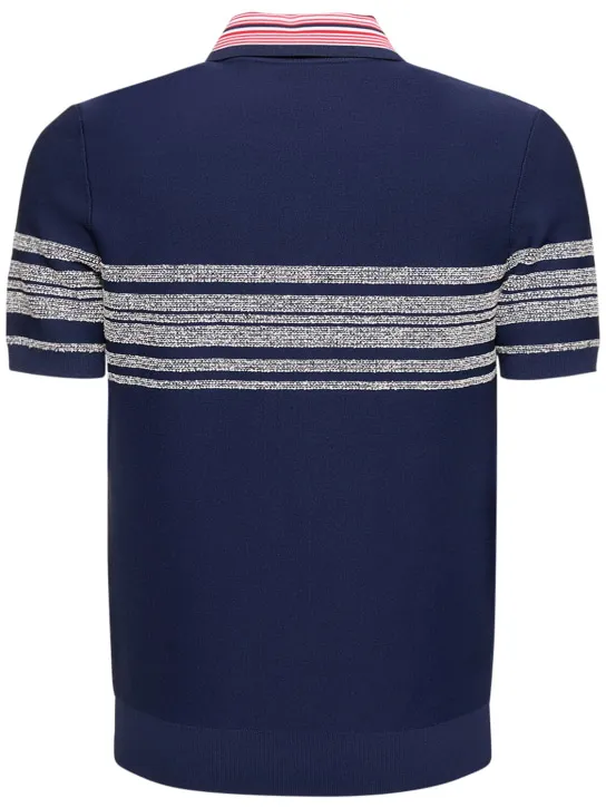 Wales Bonner   Striped tech blend polo 