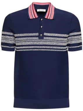 Wales Bonner   Striped tech blend polo 