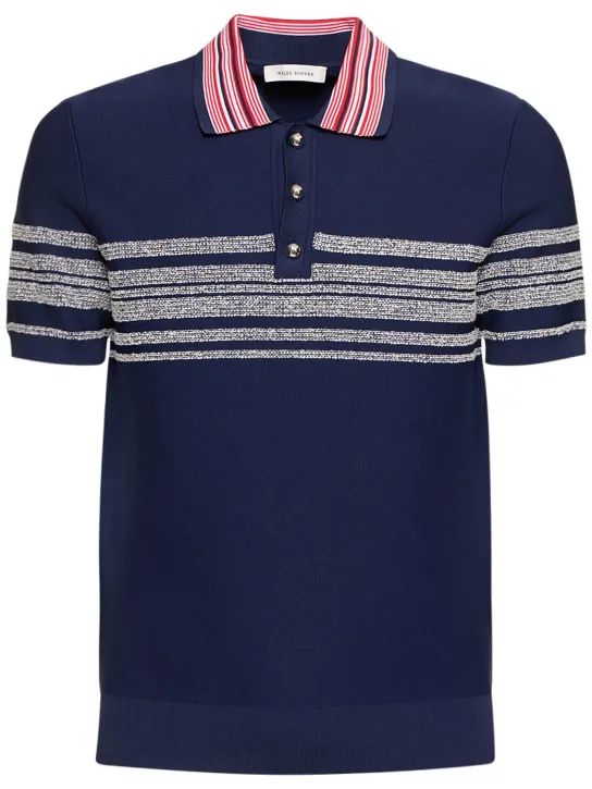 Wales Bonner   Striped tech blend polo 