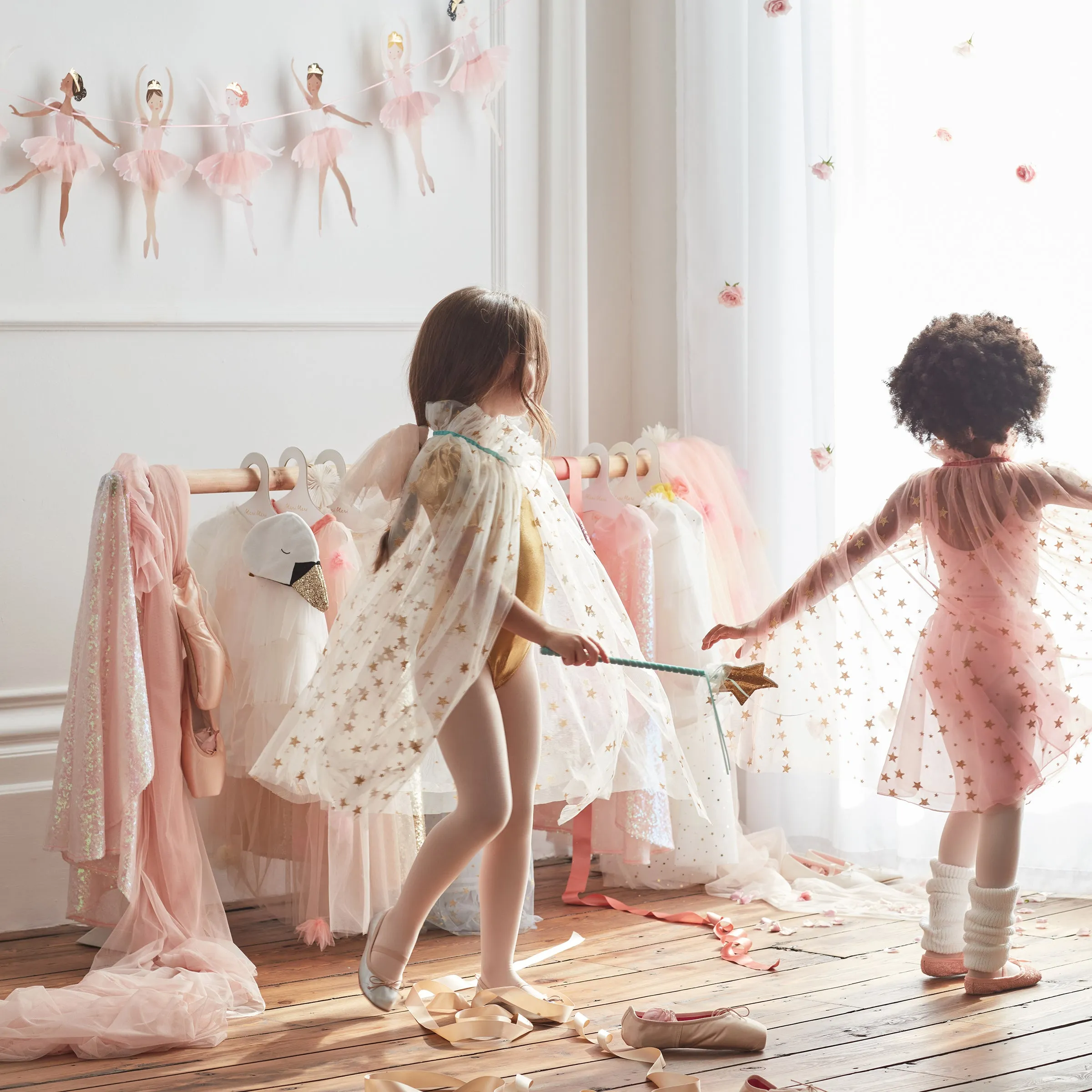 White Tulle Star Cape