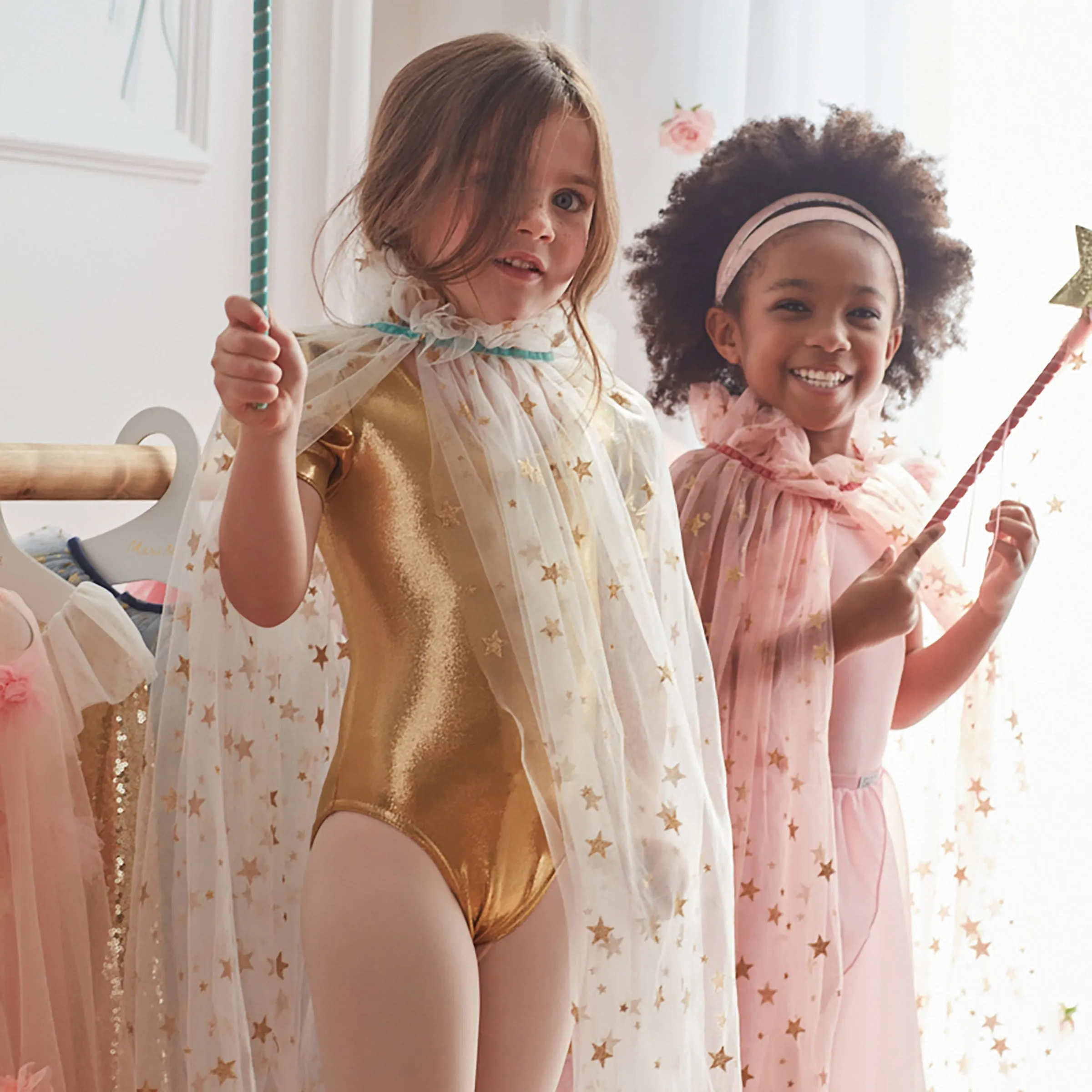 White Tulle Star Cape