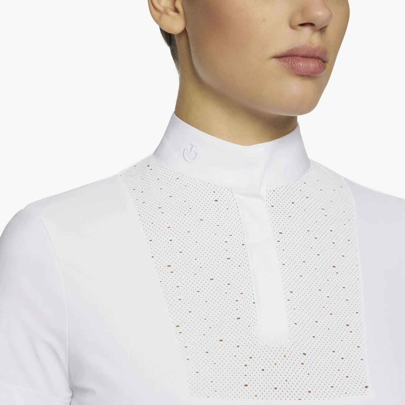 WOMEN&#x27;S COMPETITION POLO SHORT SLEEVE WITH PERFORATED BIB CAVALLERIA TOSCANA