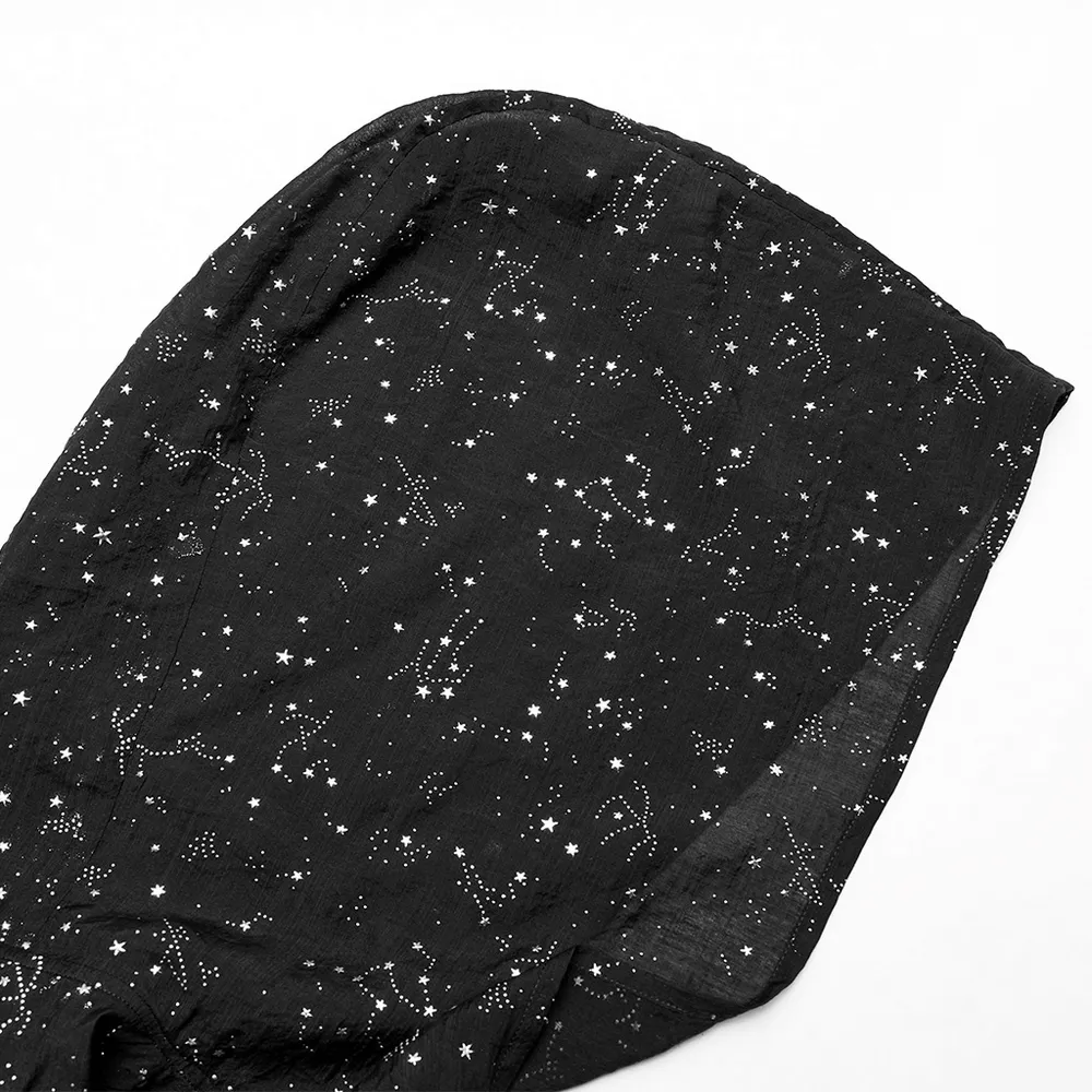Women's Black Starry Night Constellation Hooded Cape