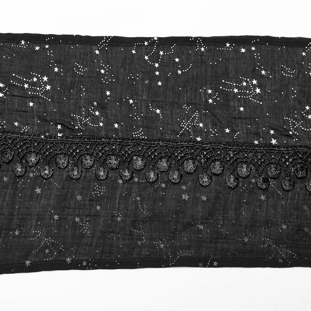 Women's Black Starry Night Constellation Hooded Cape