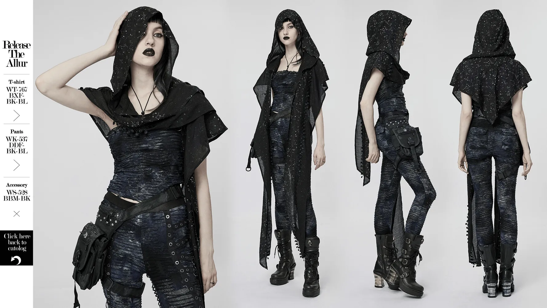 Women's Black Starry Night Constellation Hooded Cape