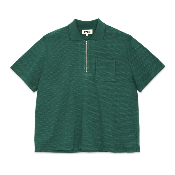 YMC Frat Zip Polo - Green