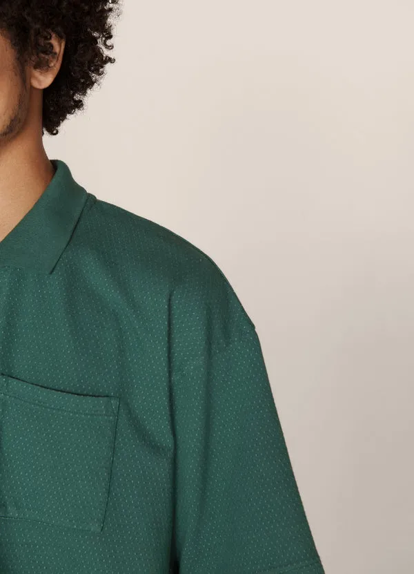 YMC Frat Zip Polo - Green